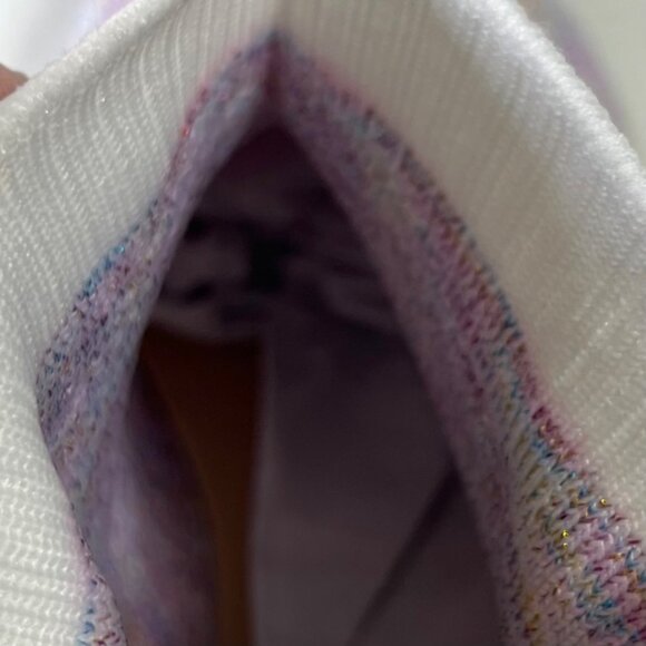 IceUnicorn Sparkly Knit Ankle Boots Girls Size 33 US Size 2 New Pull Tabs - Picture 6 of 10